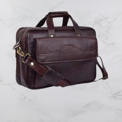 Front Pocket Pure Leather Laptop Bag