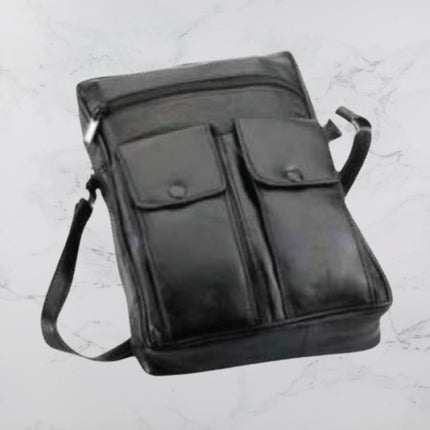 Black Large Sheep Leather Pouch