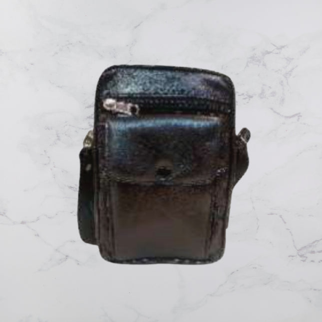 Black Medium Sheep Leather Pouch