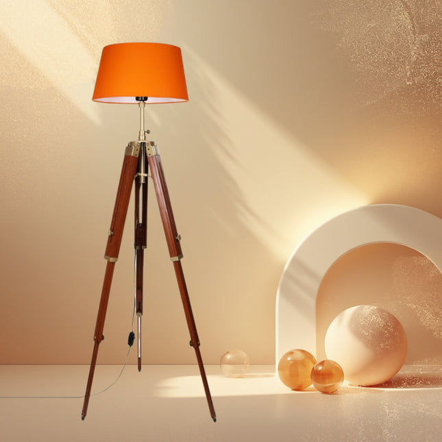Wooden Tripod Floor Lamp