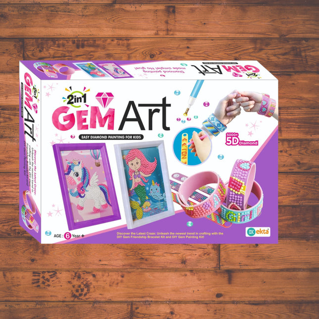 2 in 1 Gem Art Diamond Painting Kit