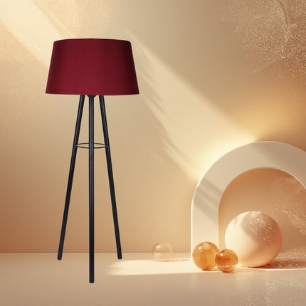Classic Maroon Metal Floor Lamp