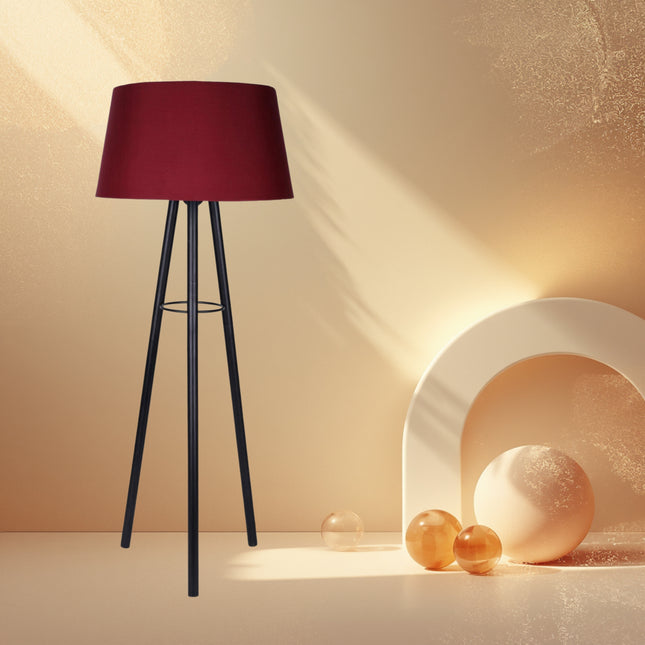 Classic Maroon Metal Floor Lamp