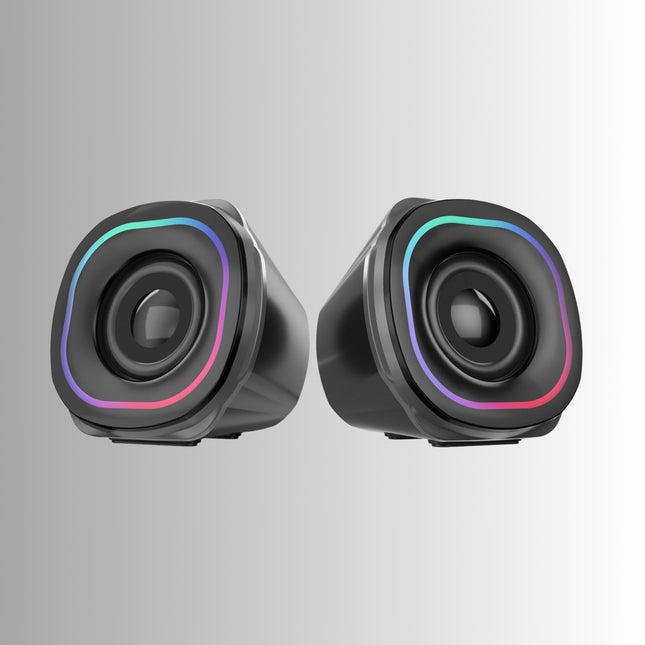 Portronics In Tune 5| 12W Portable Desktop Speaker with Multicolour RGB Lights