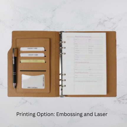 Premium Tan PU Leather Organizer with Metal Buckle Flap Closure (MOQ - 25)