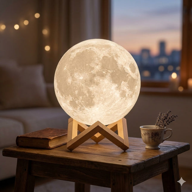 3D Moon Lamp with 9 LED Colours