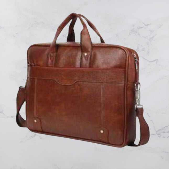 Leatherette Front Zipper Laptop Bag