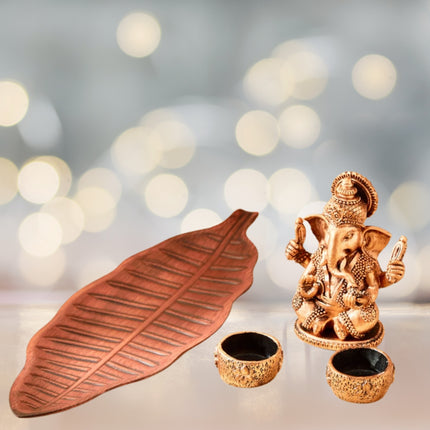 4 Pcs Ganesha Figurine With T- Light Holders