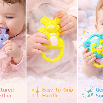 Baby Rattle Set of 6 for Newborns & Infants – Safe, Colorful & Developmental Toy Set