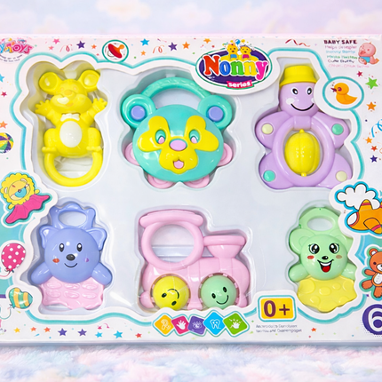 Baby Rattle Set of 6 for Newborns & Infants – Safe, Colorful & Developmental Toy Set