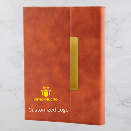Caramel Smooth PU Cover Diary with Elegant Metal Flap Lock (MOQ - 25)