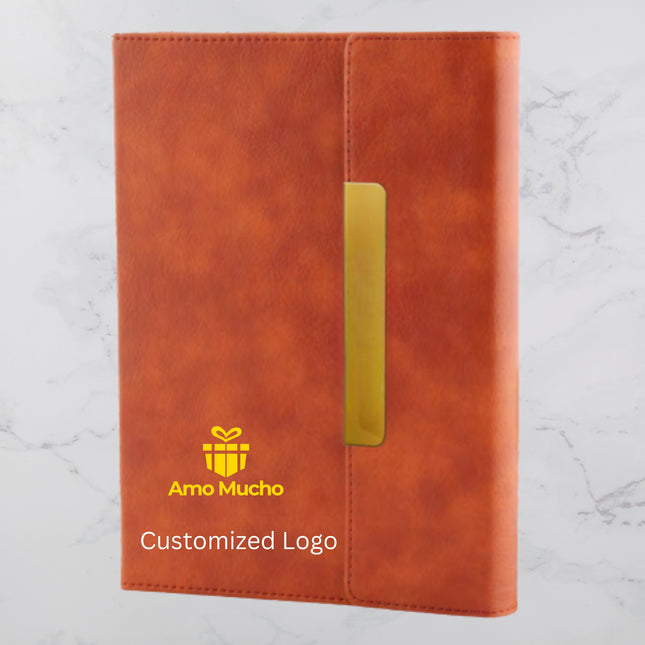 Caramel Smooth PU Cover Diary with Elegant Metal Flap Lock (MOQ - 25)