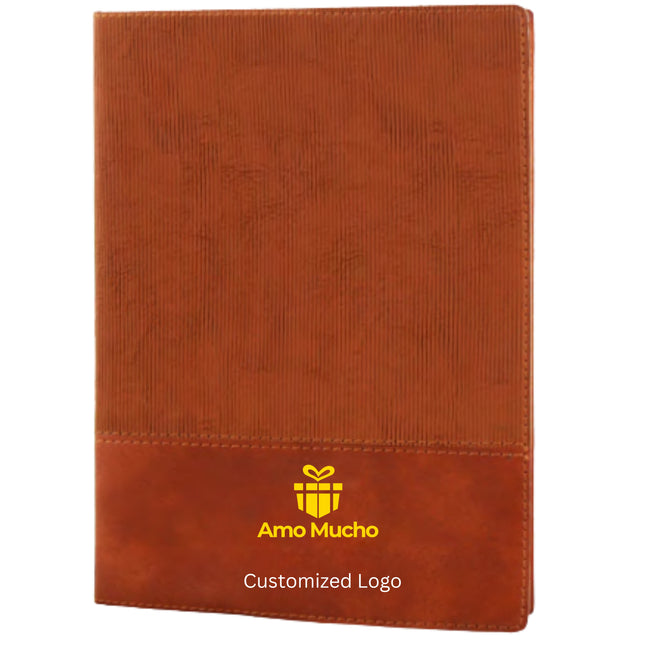 Brown Straight Ribbed PU Cover (MOQ- 25)