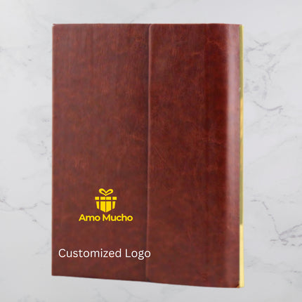 Dark Caramel Smooth PU Cover Diary with Flap Lock (MOQ - 25)