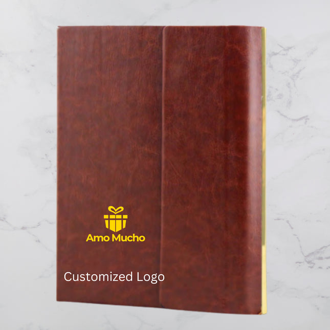 Dark Caramel Smooth PU Cover Diary with Flap Lock (MOQ - 25)