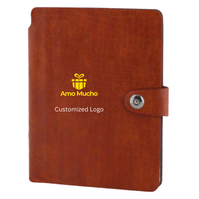 Brown Smooth PU Cover with Magnet Lock (MOQ- 25)