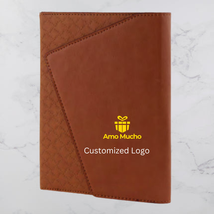 Brown Dual Designed PU Cover Diary with Flap Lock (MOQ - 25)