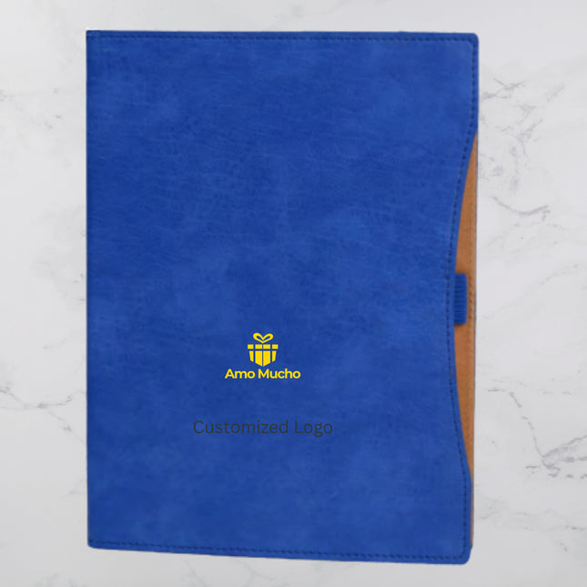 Blue Smooth PU Cover Diary with Pen Slot (MOQ - 25)