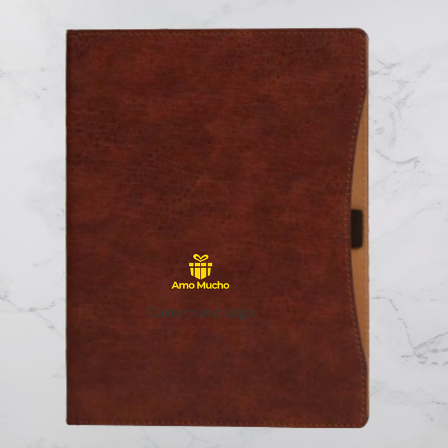 Dark Brown Smooth PU Cover Diary with Pen Slot (MOQ - 25)