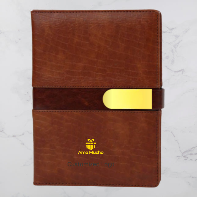 Brown Croc PU Cover Diary with Flap Cover (MOQ - 25)