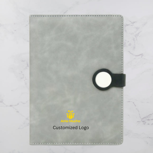 Grey Elegant PU Cover Diary with Flap Cover (MOQ - 25)
