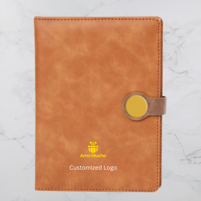 Brown Elegant PU Cover Diary with Flap Cover (MOQ - 25)