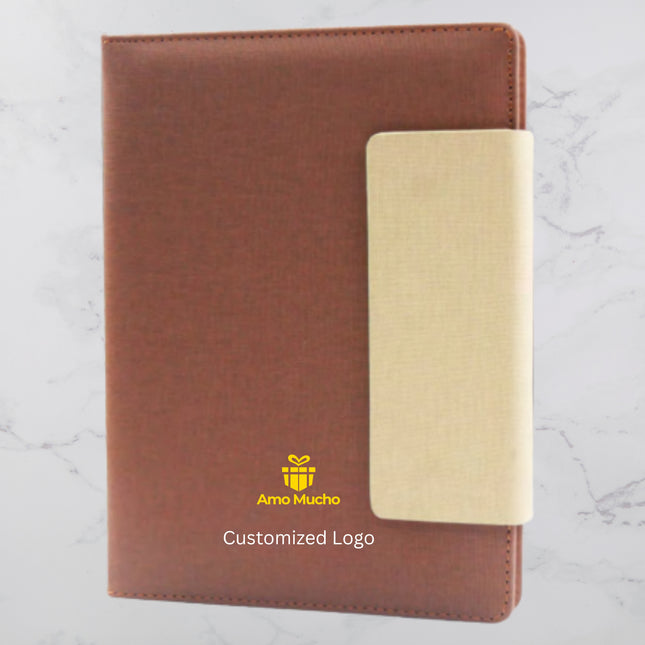 Brown Elegant PU Cover Diary with Beige Flap Cover (MOQ - 25)