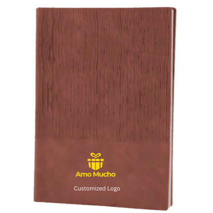 Brown Soft Cover Timber Design PU Leather Diary (MOQ- 25)
