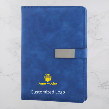 Blue PU Cover Diary with Strap Lock (MOQ - 25)