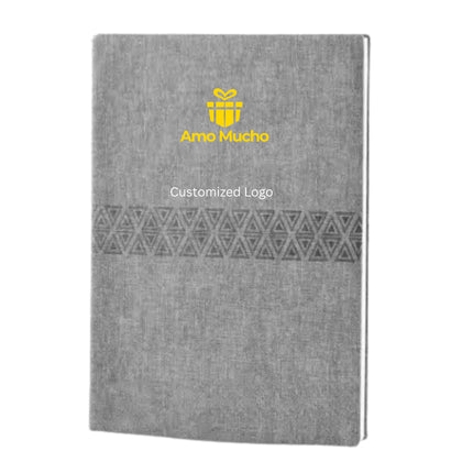 Grey Soft Cover Center Design PU Leather Diary (MOQ- 25)