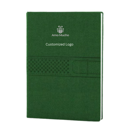Green Soft Cover Center Design PU Leather Diary (MOQ- 25)