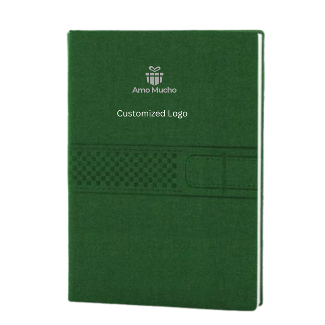 Green Soft Cover Center Design PU Leather Diary (MOQ- 25)