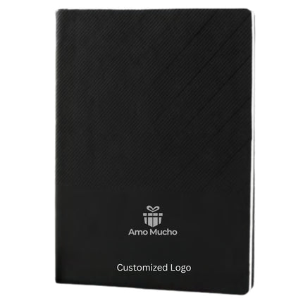 Black Soft Cover Falling Ribs Design PU Leather Diary (MOQ- 25)