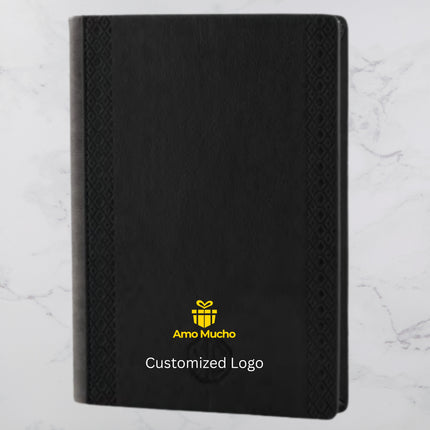 Black Side Designed Hard Cover PU Leather Diary (MOQ - 25)