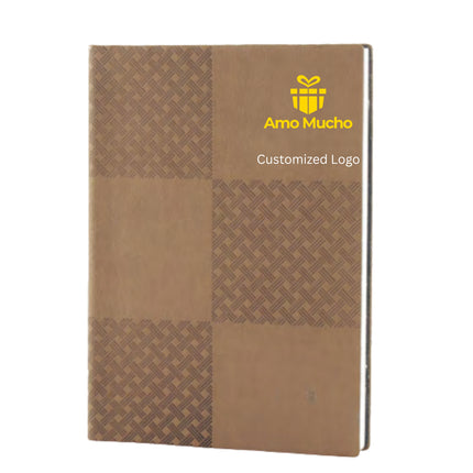 Brown Soft Cover Chess Design PU Leather Diary (MOQ- 25)