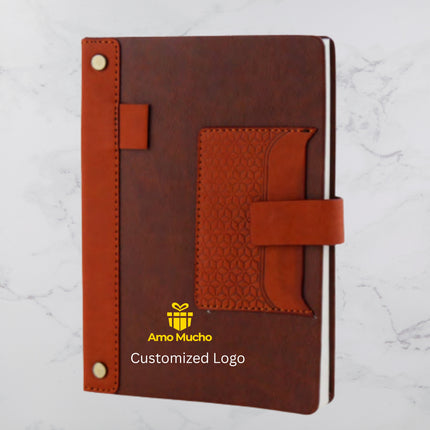 Brown PU Cover Diary with Visiting Card Pocket (MOQ - 25)