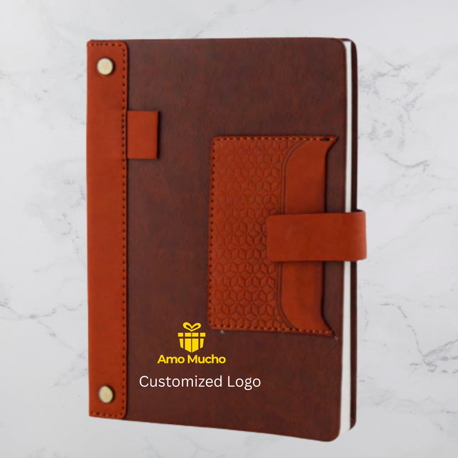 Brown PU Cover Diary with Visiting Card Pocket (MOQ - 25)