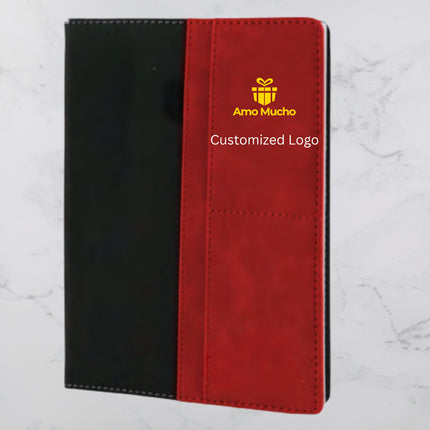 Red & Black Colour Hard Cover PU Leather Diary (MOQ - 25)