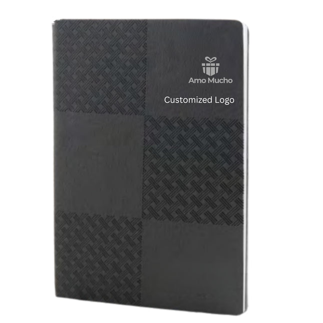 Grey Soft Cover Chess Design PU Leather Diary (MOQ- 25)