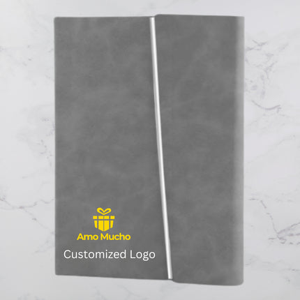 Grey Smooth PU Cover Diary with Elegant Metal Flap Lock (MOQ - 25)