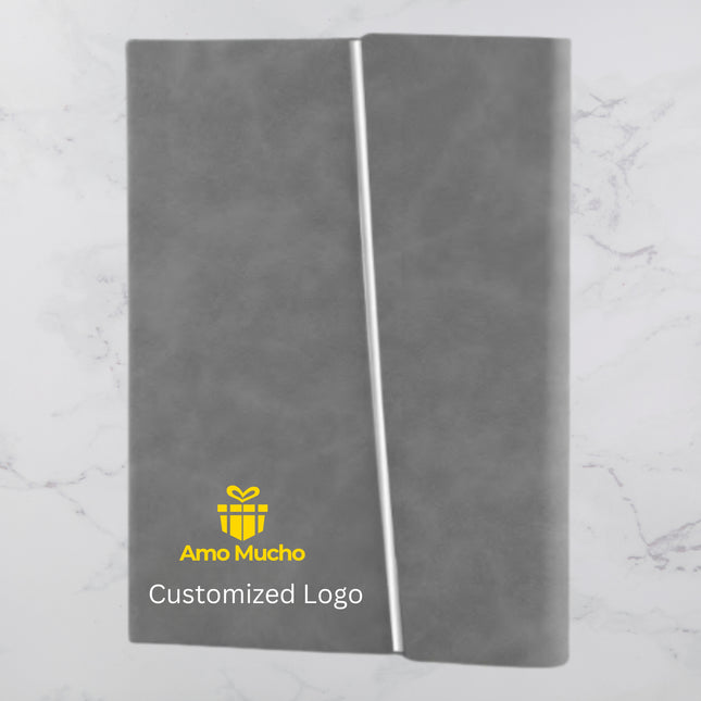 Grey Smooth PU Cover Diary with Elegant Metal Flap Lock (MOQ - 25)