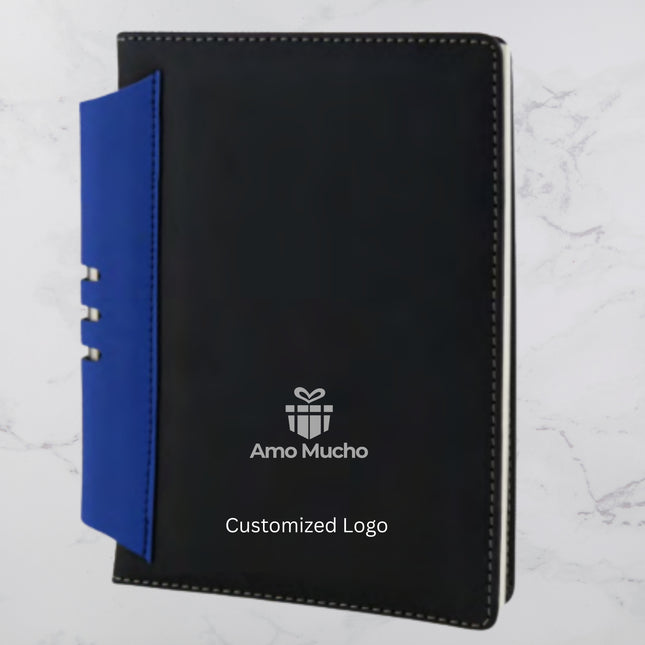 Black Colour Hard Cover PU Leather Diary with Blue Pen Slider (MOQ - 25)