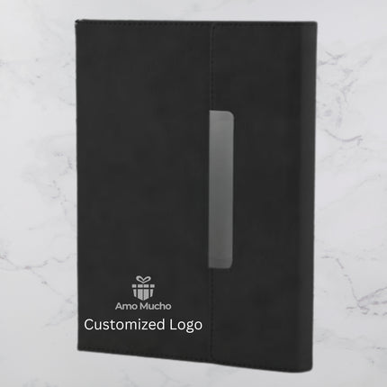 Black Smooth PU Cover Diary with Elegant Metal Flap Lock (MOQ - 25)