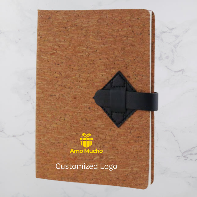 Cork Cover PU Diary with Strap Lock (MOQ - 25)