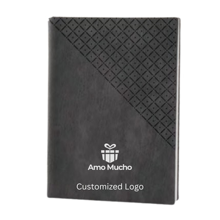 Grey Soft Cover Center Design PU Leather Diary (MOQ- 25)
