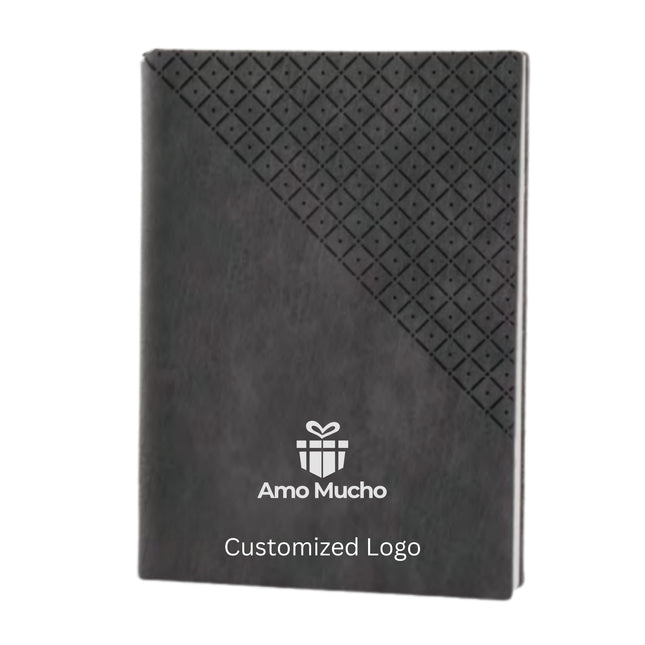 Grey Soft Cover Center Design PU Leather Diary (MOQ- 25)