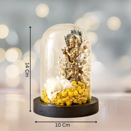 Krishna In Glass Dome Figurine