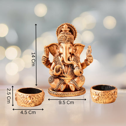 4 Pcs Ganesha Figurine With T- Light Holders