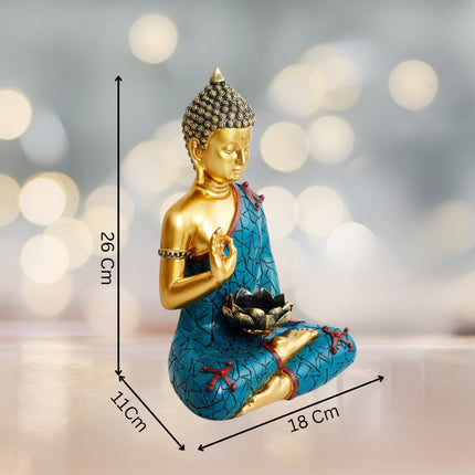 Buddha Figurine With T- Light Holder