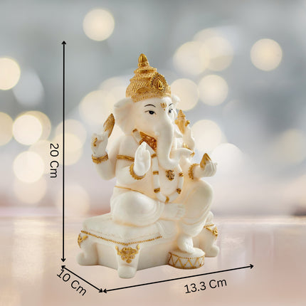 White and Gold Ganesha Figurine
